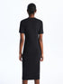 LC Waikiki Crew Neck Straight Short Sleeve Women's Bodycon Dress
